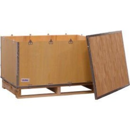 GLOBAL EQUIPMENT Global Industrial„¢ 4 Panel Hinged Shipping Crate w/ Lid & Pallet, 40-1/4"L x 28"W x 20"H GSH102107080508P